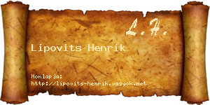 Lipovits Henrik névjegykártya